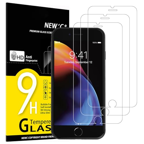 NEW'C 3 Stück für iPhone 8, iPhone 7 für Panzerglas (4,7 Zoll), Frei von Kratzern, 9H Härte, HD Displayschutzfolie, 0.33mm Ultra-klar, Ultrabeständig