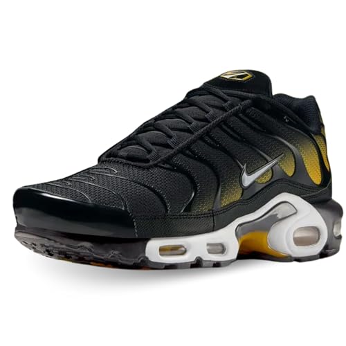 Nike Air Max Plus Herren Schuhe (DM0032-013, Black/University Gold/White), Schwarz/University Gold/Weiß, 45 EU