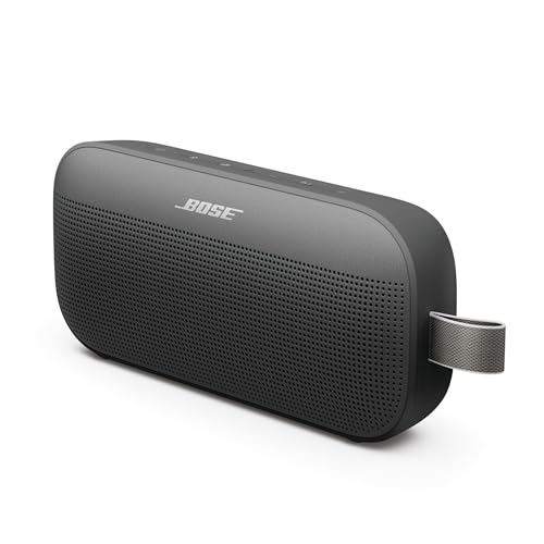 Bose SoundLink Flex Tragbarer Bluetooth Lautsprecher (2. Gen.), Tragbarer Outdoor Lautsprecher, wasserdicht und staubdicht, mit naturgetreuem Klang, bis zu 12 Stunden Akkulaufzeit, Schwarz