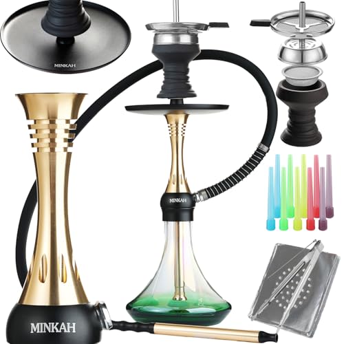 Shisha Set mit Silikonschlauch Schüssel Zangen Mund Spitzen alles Zubehör, 19 