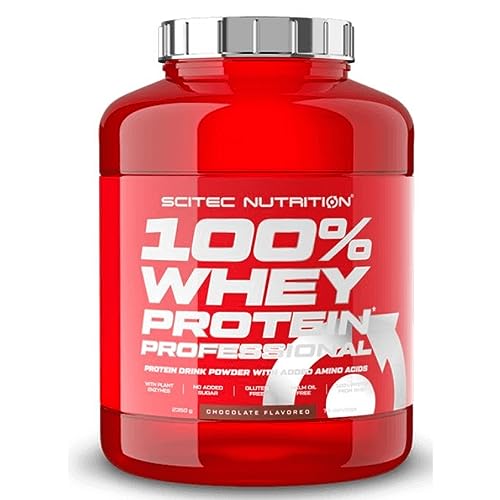 Scitec Nutrition 100% Whey Protein Professional mit extra zusätzlichen Aminosäuren und Verdauungsenzymen, glutenfrei, 2.35 kg, Schokolade