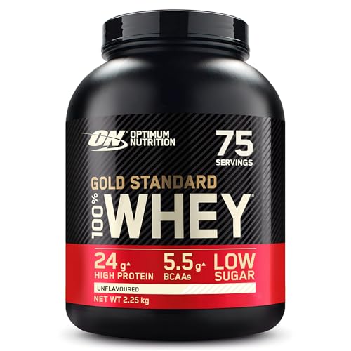 Optimum Nutrition Gold Standard 100% Whey, Proteinpulver, Geschmacksneutral, 2.25kg, 75 Portionen