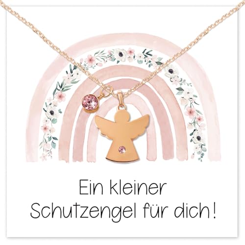 Happirra Schutzengel Kette, Firmung Taufe Kette mit Geschenkbox, Taufe Firmung Geschenke Mädchen Junge