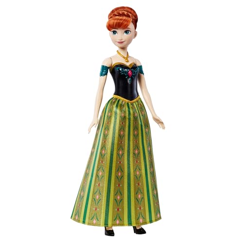Mattel Spielzeuge aus Disney Die Eiskönigin' , Singende Anna-Modepuppe in charakteristischem Outfit, singt Zum ersten Mal' aus dem Disney-Film' in Englisch, Französisch, Deutsch, Italienisch, JDL59