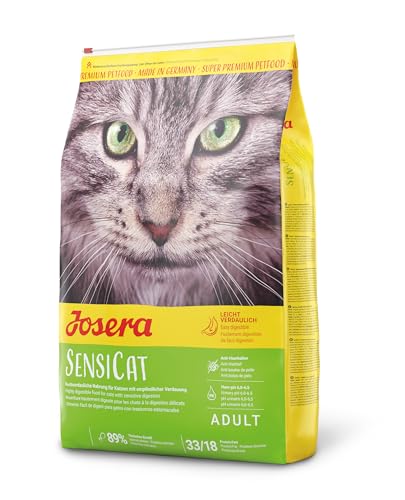 JOSERA SensiCat (1 x 10 kg) | Adult | Premium Trockenfutter für ausgewachsene empfindliche Katzen | Geflügel & Reis | extra verträgliche Rezeptur | weizenfrei | Katzenfutter | 1er Pack