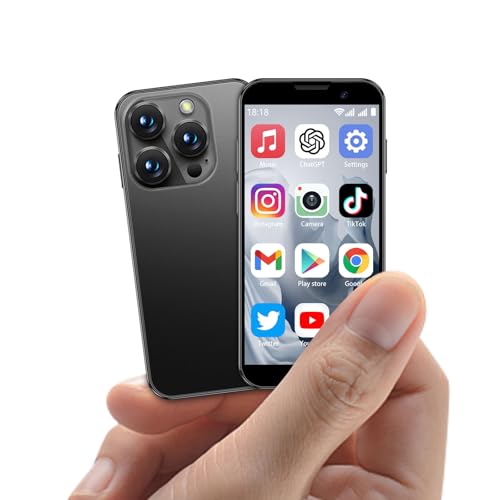 Mini Smartphone mit 3,0 Zoll HD Bildschirm, entsperrtes Mini Handy, 5 Megapixel Kamera, Gesichtserkennung, Dual SIM, WLAN, GPRS, TF Karte und ultraschlankem Gehäuse perfekt für Kinder Schwarz