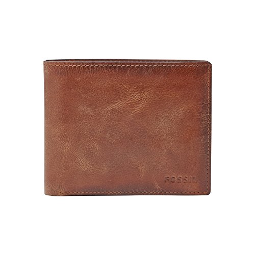 Fossil Brieftasche für Männer Derrick, Leder Bifold braun 11,4 cm L x 2,5 cm B x 9,5 cm H ML3687200