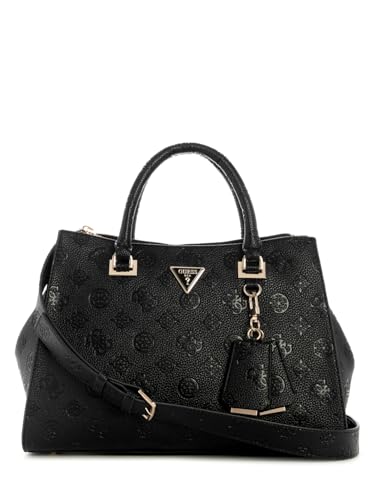 GUESS Handtasche Umhängetasche Cresidia II Society Satchel Black Logo schwarz
