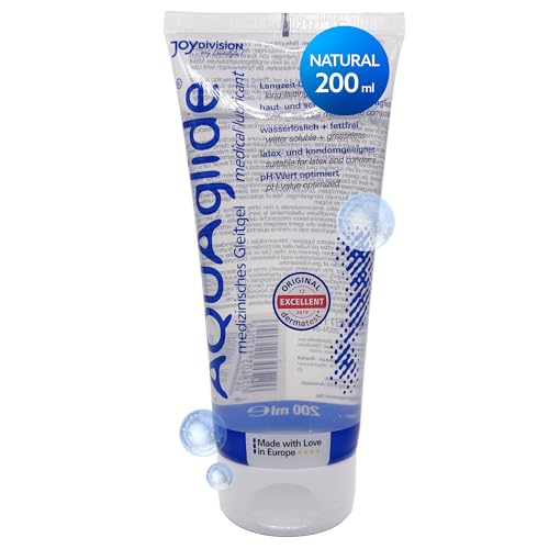 JOYDIVISION Original AQUAglide 200 ml Gleitgel Natural, Kristallklares & Veganes Gleitmittel, pH-optimiert und latex- Kondom -kompatibel