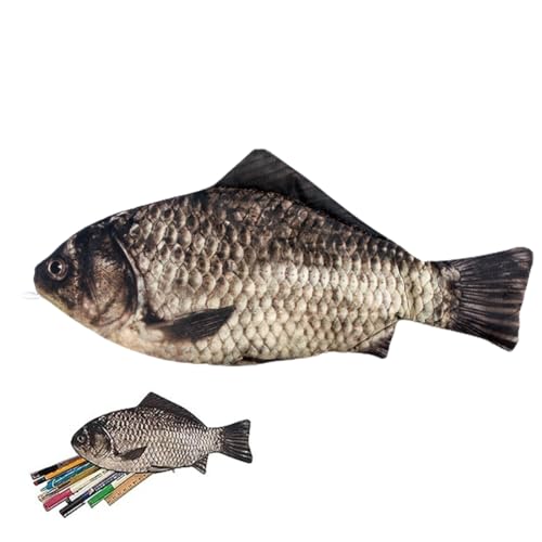 1 Stück Fisch Geformt Federmäppchen Neuheit Fisch Federbeutel Fisch Geldbörse Lustige Federmäppchen mit Gepolstertem Dickschaum Futter für Schule Klassenzimmer