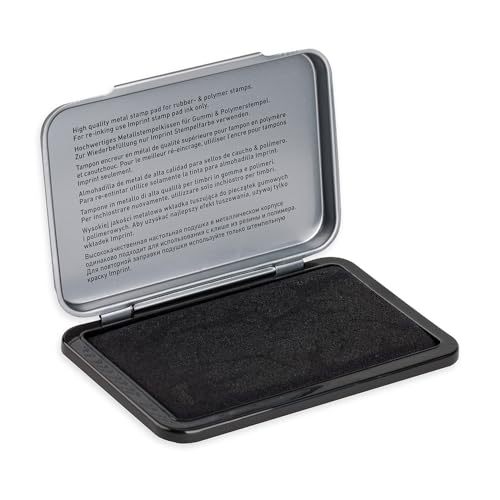 Imprint Handstempelkissen 9071M schwarz, Größe 90x50 mm, mit Metalldeckel, wasserbasierte Tinte optimal für Gummi- und Polymer-Handstempel geeignet