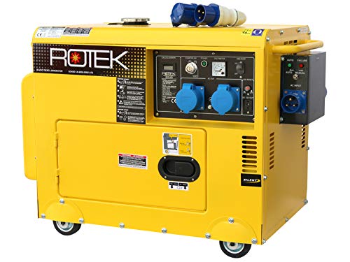 Rotek Diesel Stromerzeuger mit Notstart-Automatik GD4SS-1A-6000-5EBZ-ATS (5,5 kVA / 230V 50Hz 1-phasig) Gelb