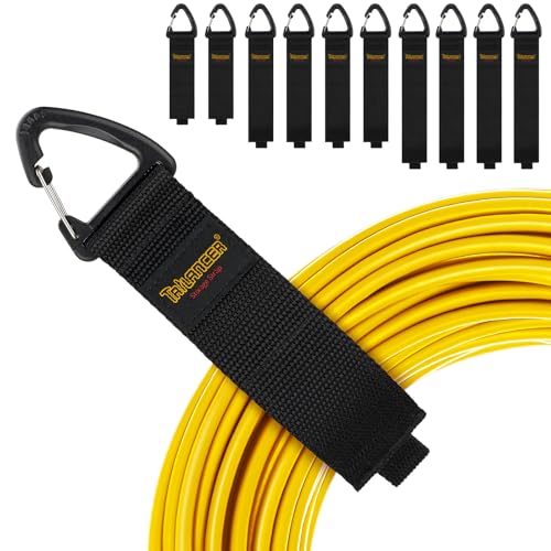 Trilancer Klettband mit Öse mit dreieckiger Schnalle zum Aufhängen an Wänden für Kabel, Drähte, Seile, Schläuche, Organisation für Haus, Garage oder Werkstatt, Patentiertes Design (2xS,4xM,4xL)