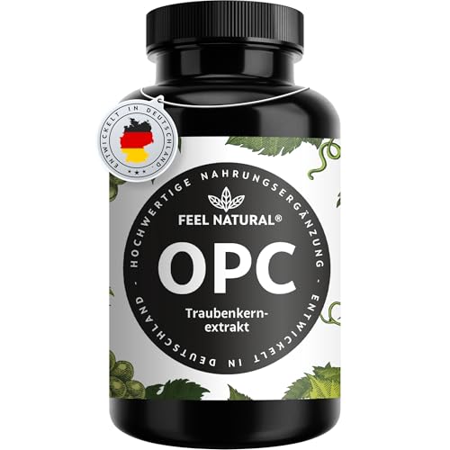 OPC Traubenkernextrakt – 240 Kapseln mit 1000mg OPC Extrakt – Höchster OPC Gehalt nach HPLC – aus französischen Weintrauben – Vegan, hochdosiert, in Deutschland produziert