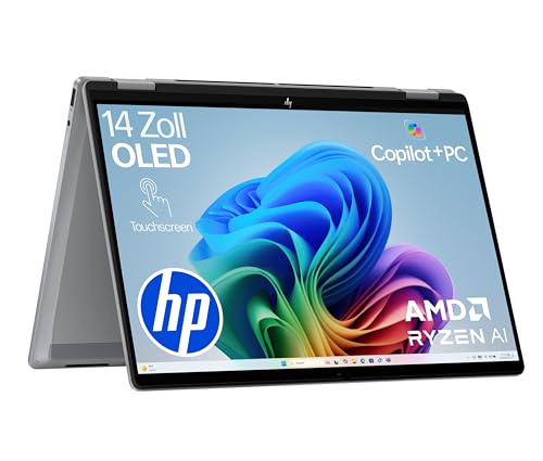 HP OmniBook X Flip 2in1 Next Gen AI Laptop| AMD Ryzen AI 7 350 (8C) | dedizierte NPU für KI | 50 NPU Tops | Copilot+ PC | 14