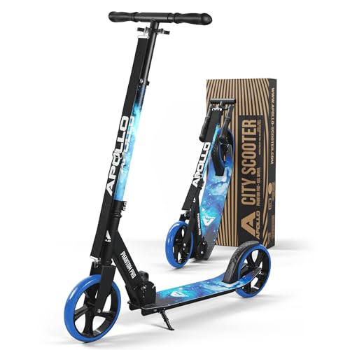 Apollo Phantom Pro City Scooter - XXL-Räder, faltbar, höhenverstellbar, Tretroller für Erwachsene, Kinder und Jugendliche, kompakter City-Roller