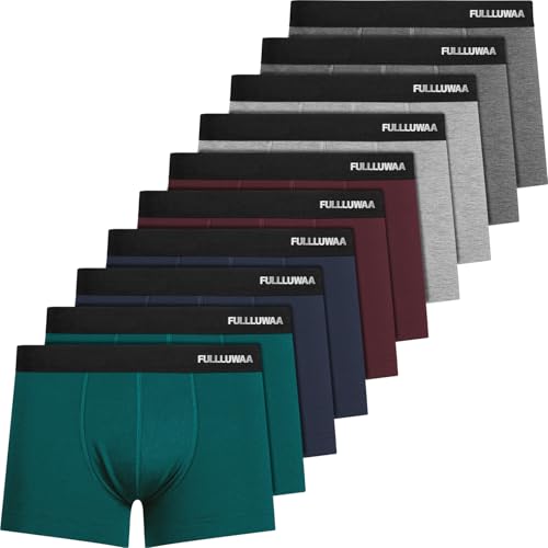 Fullluwaa Boxershorts Herren 10er Pack Baumwolle Unterhosen Männer Ohne Kratzenden Zettel Atmungsaktiv und Weiche Herrenunterwäsche