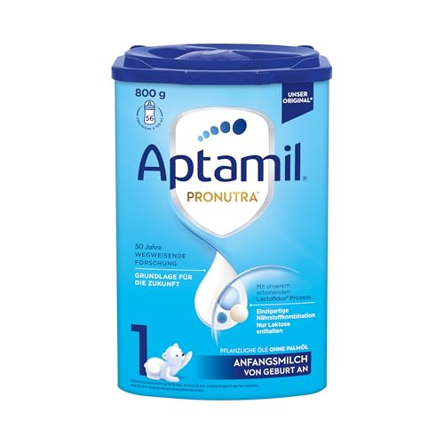 Aptamil Pronutra 1 – Anfangsmilch von Geburt an, Mit DHA, Nur Laktose, Ohne Palmöl, Babynahrung, Milchpulver, 1x 800 g (Packung mit 6)