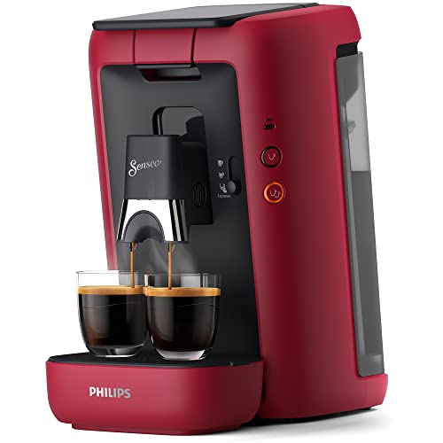 Philips Senseo Maestro Kaffeepadmaschine mit Kaffeestärkewahl, Intense Plus Technologie und Memo-Funktion, 1,2 Liter Wasserbehälter, aus recyceltem Plastik, Farbe: Rot (CSA260/90)