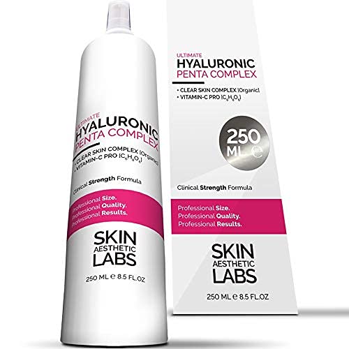 250 ml Hyaluronsäure Serum Konzentrat TESTSIEGER • 5-fach Hyaluron • Klinik-Größe • Anti Aging Gel mit Vitamin C Pro • Clear Skin Complex • Hypoallergen • Made in Germany
