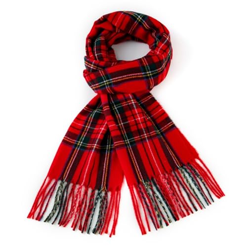 Schal Herren, Schal Rot, Herren-Schals, Roter Schal, Winterschal Aus Weichem Material, Fashion Damen Herbst Und Winter Schal Kariert ÜBergroßEr Quadratisch Deckenschal, Ideal Als Herren Geschenk