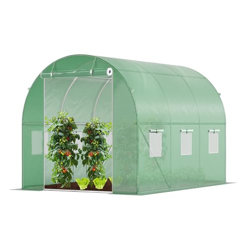 VOUNOT Gewächshaus Foliengewächshaus Winterfest Tomatenhaus Folientunnel, 3x2x2m 6m²