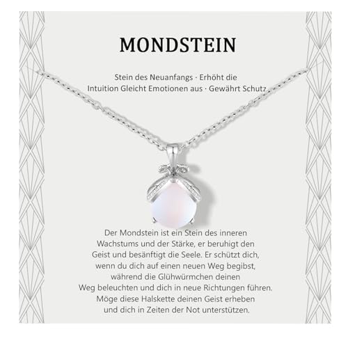 Lueaurra Geschenke für Frauen Halskette Glühwürmchen Mondstein Frau Idee Original Geschenk Teenager Mädchen Geschenke Weihnachten Geburtstagsgeschenk Geschenk für Mutter Tochter Schwester Freundin