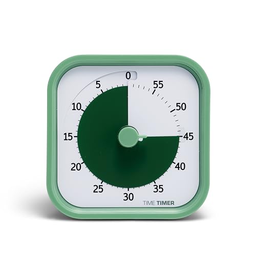 TIME TIMER Home MOD – 60-Minuten-Visual Timer für Kinder – Homeschool Supplies Study Tool, für Kinderschreibtisch, Bürotisch und Meetings mit geräuschlosem Betrieb (Ferngrün), 8.8 x 8.8 x 5.2 cm