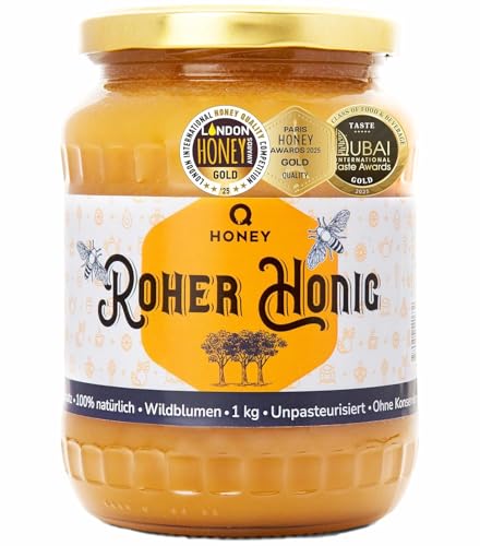 Q Honey – Wildblütenhonig vom Imker, NMR-geprüft, geprüfte Qualität & international anerkannt 2025, 1 kg