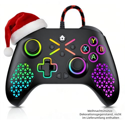 Gamrombo RGB Wired Controller für Xbox Series X|S, Xbox One, Kompatibel mit PCs, Gamepad mit Turbo & Macro Funktion, Dual Vibration, 6-Achsen Gyro, 3,5mm Audio Jack, Need to Upgrade