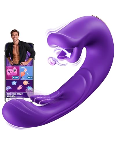 AI-Sync Vibratorensets für Frauen Dildo Vibrator, Sex Spielzeug für die Frau mit 5 Zungenlecken 5 Flatternmodi 5 Vibrationmodi, Vibration für Frauen Sex Toyset für Woman Vibratoren Klitoris Stimulator