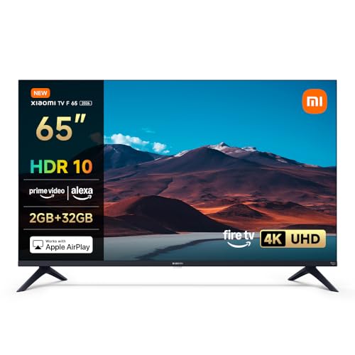 Xiaomi F, 65 Zoll (165 cm), 4K UHD, Smart TV, Fire TV, Triple Tuner DVB-C/S/S2/T/T2,HDR10, MEMC, Game Boost mode 120Hz,Sprachsteuerung mit Alexa,2GB+32GB, Kompatibel mit Apple AirPlay