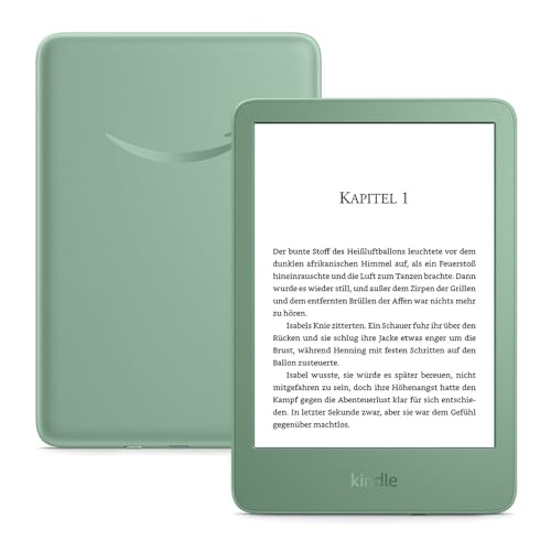 Amazon Kindle (neueste generation) – Der leichteste und kompakteste Kindle, mit blendfreiem Bildschirm, schnellerem Umblättern und anpassbarem Frontlicht – 16 GB – mit Werbung – matchagrün