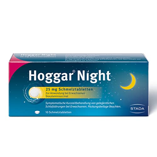 Hoggar Night – Schlaftabletten zur Hilfe beim Einschlafen und bei akuten Schlafstörungen – Gut verträglich, für erholsamen Schlaf – 1 x 10 Schmelztabletten