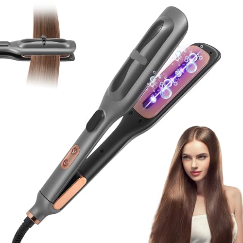 Glätteisen Breit 40MM, Dampfglätteisen mit LCD Display, Steam Haarglätter mit 13 Temperaturstufen, Hair Straightener Ultraglatte
