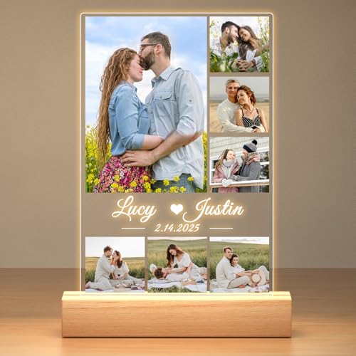 Personalisierte Geschenke für Frauen & Männer, Personalisierte Bilderrahmen mit Foto, Fotogeschenke Personalisiert für Freundin, Geburtstagsgeschenk Valentinstag Jahrestag Geschenk für Sie Ihn