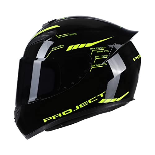 Mulcort Motorradhelm Full Face Rapid Street Helm Unisex Erwachsene Cool Rider Equipment Four Seasons New Street Touring Motorradhelm Style D Größe L, Black and green