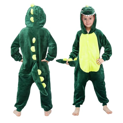 Augesak Dino Kostüm Kinder, Dinosaurier Kostüm Jungen Mädchen, Dinosaurier Jumpsuit Kostüm, Faschingskostüme Kinder Dino, für Cosplay Kinder 2-7 Jahre Geburtstag Karneval Halloween
