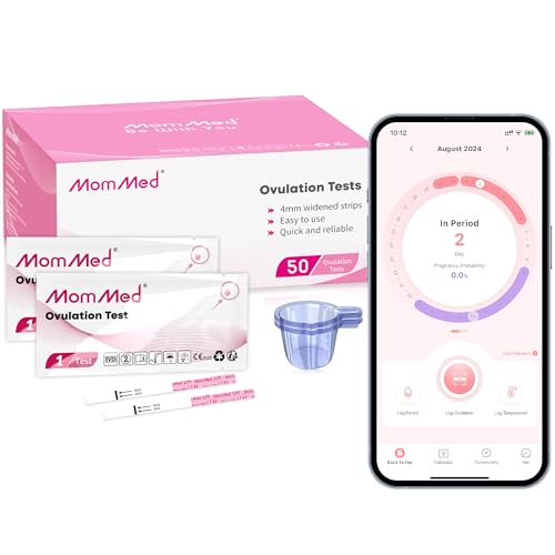 MOMMED 50 Ovulationstest Streifen + 50 Sammelbecher, Genaue Verfolgung des Ovulationstest,Hochempfindliche Ovulationstests