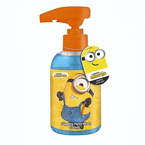 Top Media 229395 - Minions Seifenspender mit Sprachchip, kichernde Geräusche, Füllmenge 250 ml, Hygiene, Seife, Flüssigseife, Musik, Badezimmer