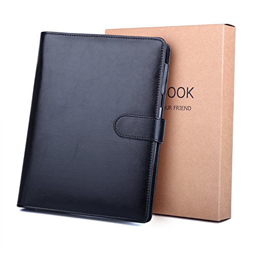 BESTOO Notizbuch A5 Leder Filofax Nachfüllbare Tagebuch Executive Konferenzmappe 6 Ring-buch 200 Dicke Seiten, Geschenk für Männer (Schwarz)