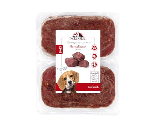TACKENBERG Barf Pferdefleisch für Hunde - 14 x 500 g - leckeres Frostfleisch als Hundefutter in Premiumqualität - geeignetes Gefrierfutter für deinen Vierbeiner - ohne Zusatzstoffe