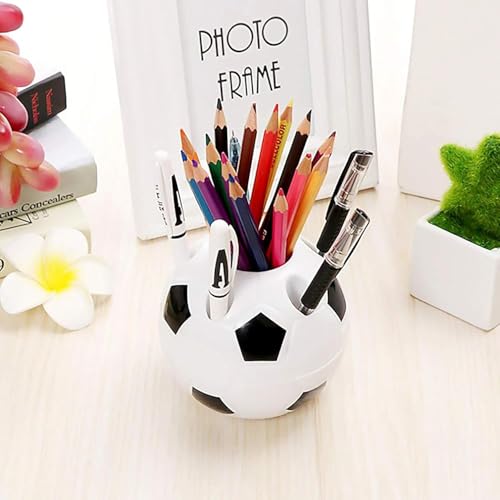 Stiftebecher Fussball, Kreativer runder Fußball-Stifthalter Kinder-Stifthalter Multifunktions Fußball-Briefpapier Bleistift-Organizer Büro-Organizer Schreibtischdekoration