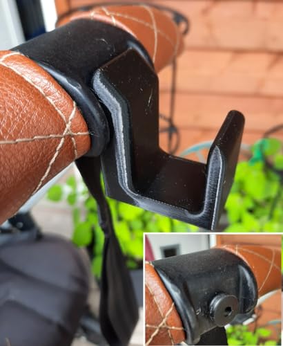 Kinderwagen-Haken kompatibel mit Bugaboo – Pin-Befestigung am Griff, Taschenhalter für Handtaschen & Einkaufstüten – Made in Germany