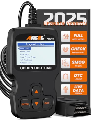 ANCEL AD310 OBD2 Diagnosegerät, Universal Auto Auslesegerät für Alle Fahrzeuge nach 2000, KFZ Motor Fehlerauslesegerät Lesegerät mit OBDii Funktionen für OBDII/EOBD-Protokoll (Deutsch)