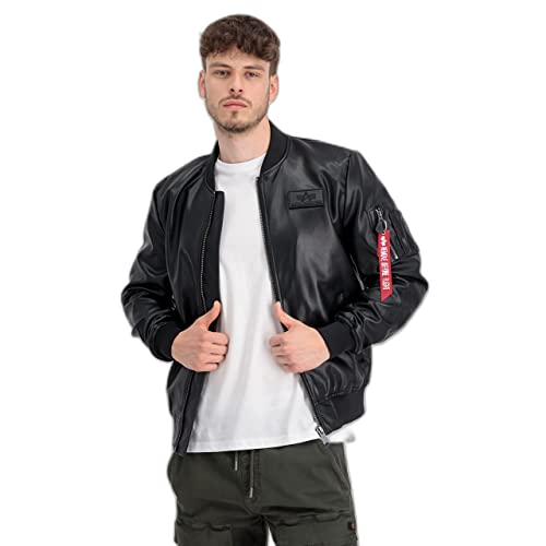 Alpha Industries Herren MA-1 VF Vegan Leather Lederjacke, Black, M