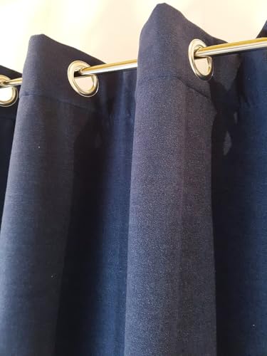 NOVUM fix Filzvorhang mit Ösen Softfilz Thermovorhang Kälteschutz Türvorhang Raumteiler Übergardine Dunkelblau Energiesparer 138x250 cm (BxH)