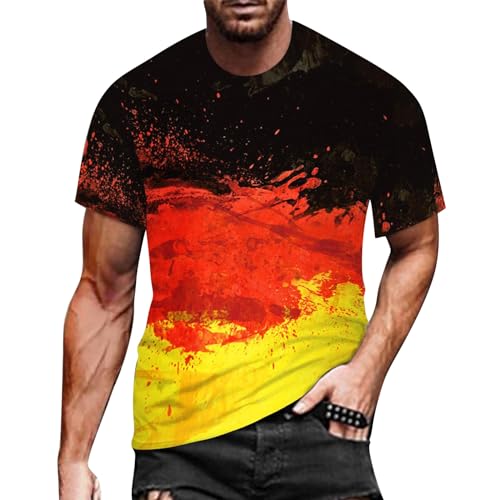 Deutschland Flagge Germany Fußball Trikot Deutschland T-Shirt Fanartikel T-Shirts für Herren Kurzarm Rundhals Sommer EM Trikot 2024 Deutschland Herren EM 2024 T-Shirt T-Shirt Deutschland