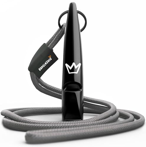 Rudelkönig Hundepfeife für Rückruf - Professionelle Trainingspfeife mit genormter Frequenz und Pfeifenband - Erziehungshilfen für Hunde