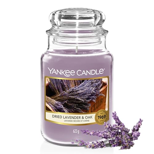 Yankee Candle Duftkerze im Glas (groß) | Dried Lavender & Oak | Kerze mit langer Brenndauer bis zu 150 Stunden | Perfekte Geschenke für Frauen